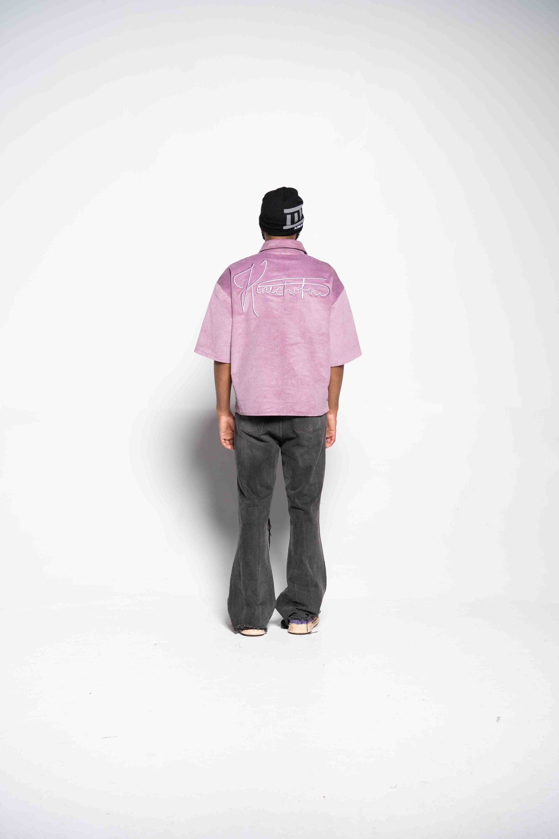 Muave Quarter Zip Corduroy Shirt